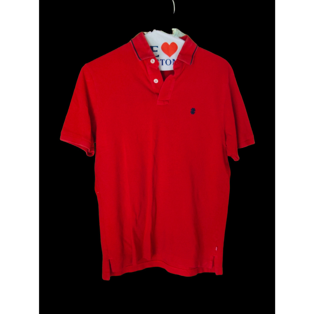 IZOD Men's Medium Slim Fit Short Sleeve Polo Shirt Red Embroidered Logo Cotton - Picture 1 of 9